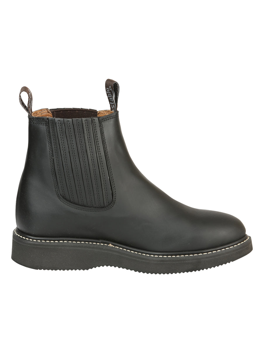 Establo Caballero Trabajo Tobillo Bota - Grasso Piel - Negro 320