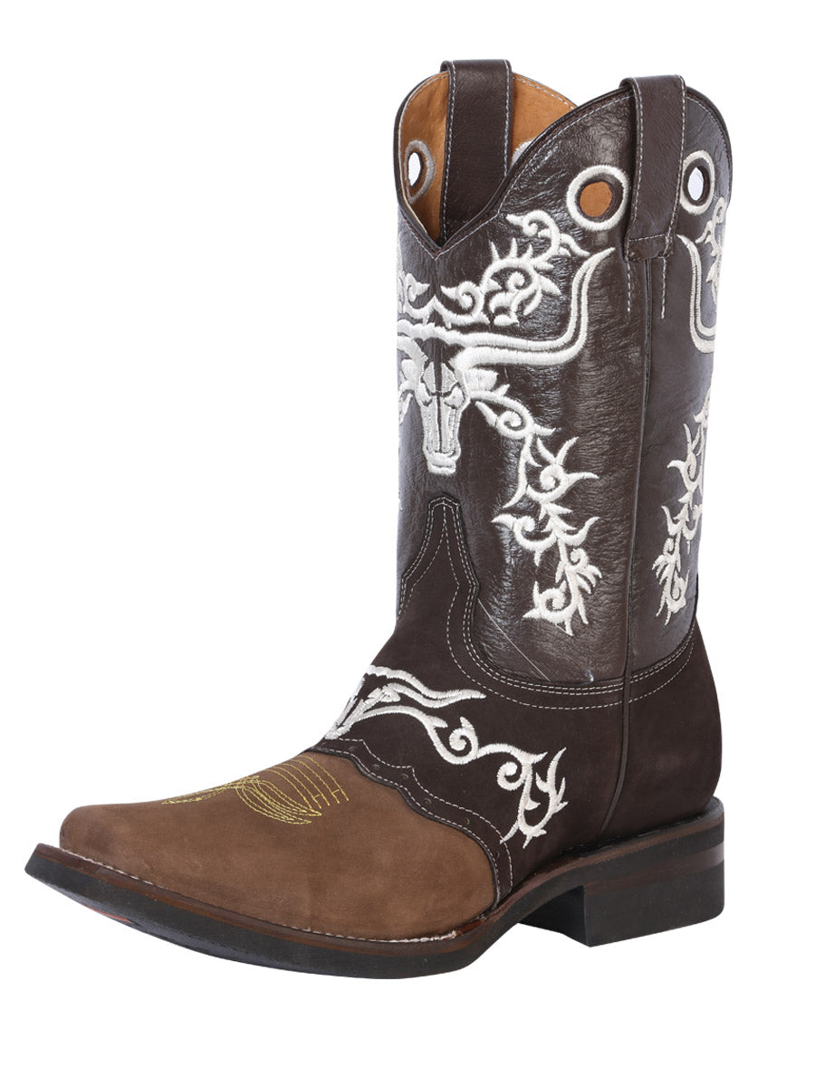Bota Vaquera Rodeo El General Piel Crazy para Hombre - Modelo 34311