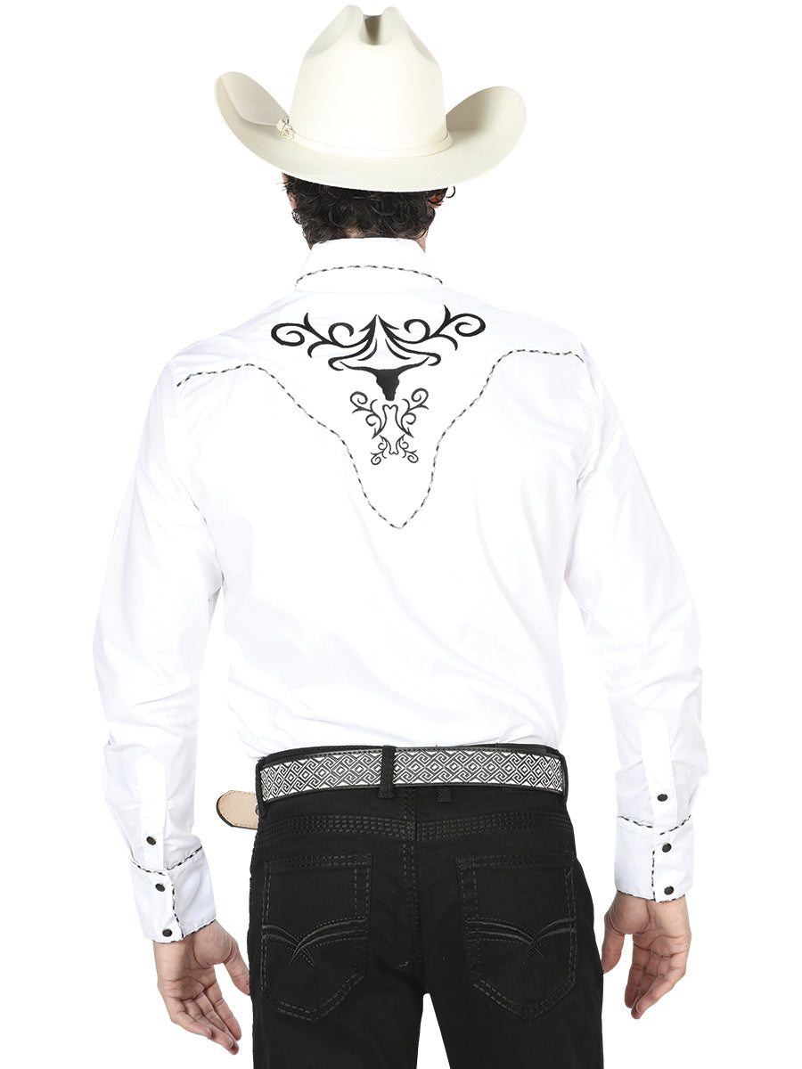 Camisa Vaquera M/ Larga El General Mch-02-10 65% Poliester 35% Algodon Blanco 41004