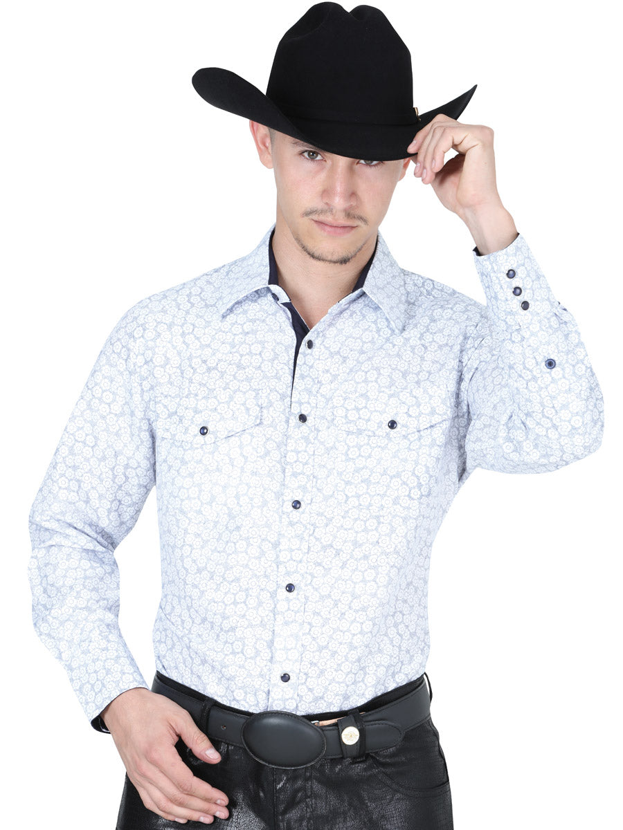 Camisa Vaquera M/ Larga El Senor De Los Cielos Mcz-31 100% Polyester Blanco 41762