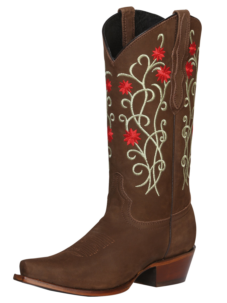 Bota Vaquera Dama El General Nobuk Camel - Modelo 41789