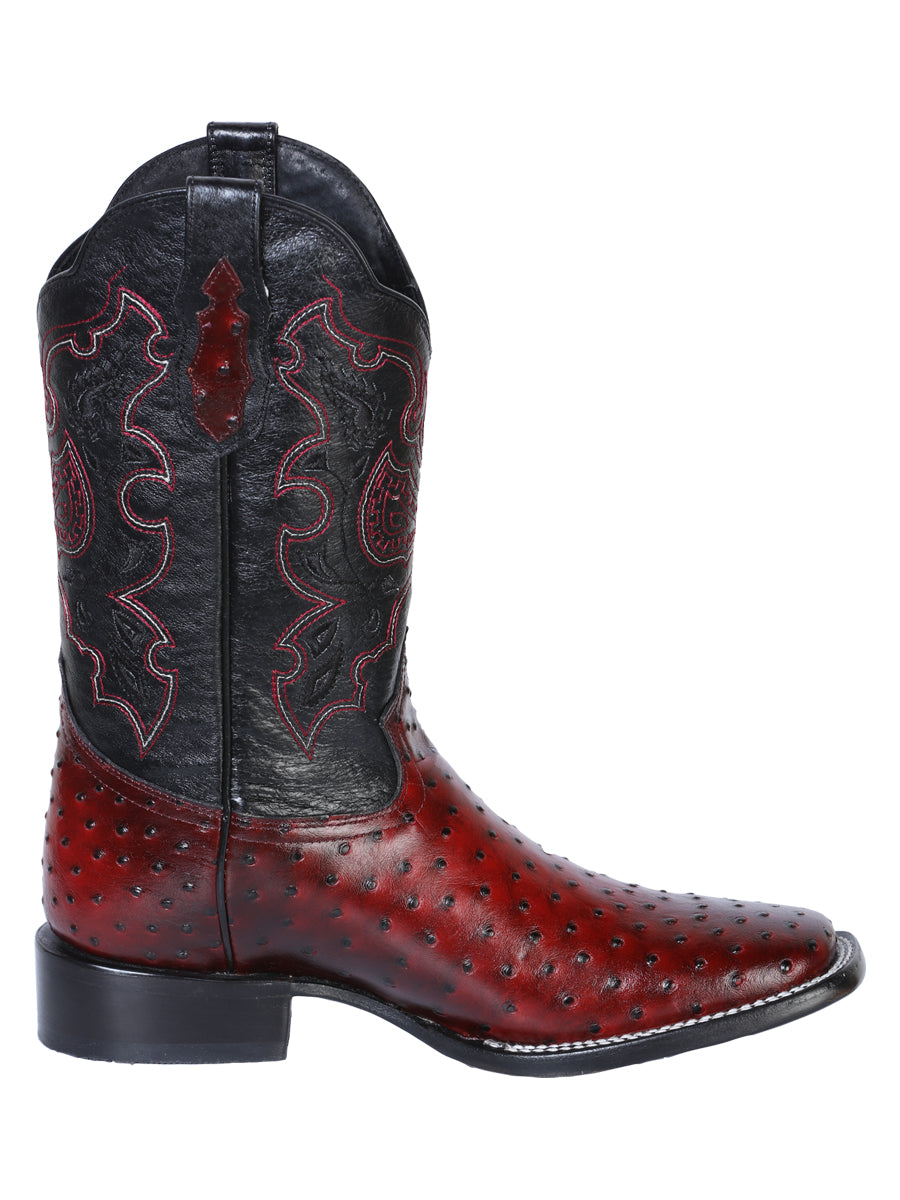 el General Rodeo Bota - Printed Avestruz Borgoña 41901