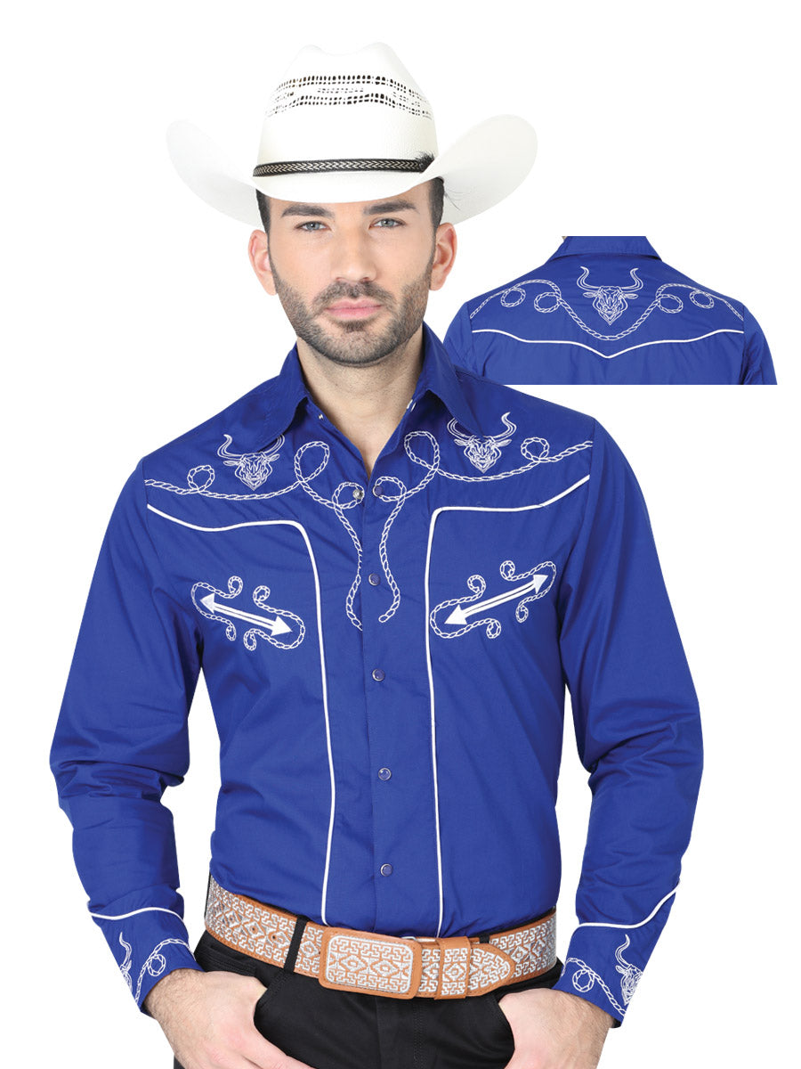 Camisa Vaquera M/ Larga El General S2018-10A 60% Algodón 40% Poliéster Azul 41938