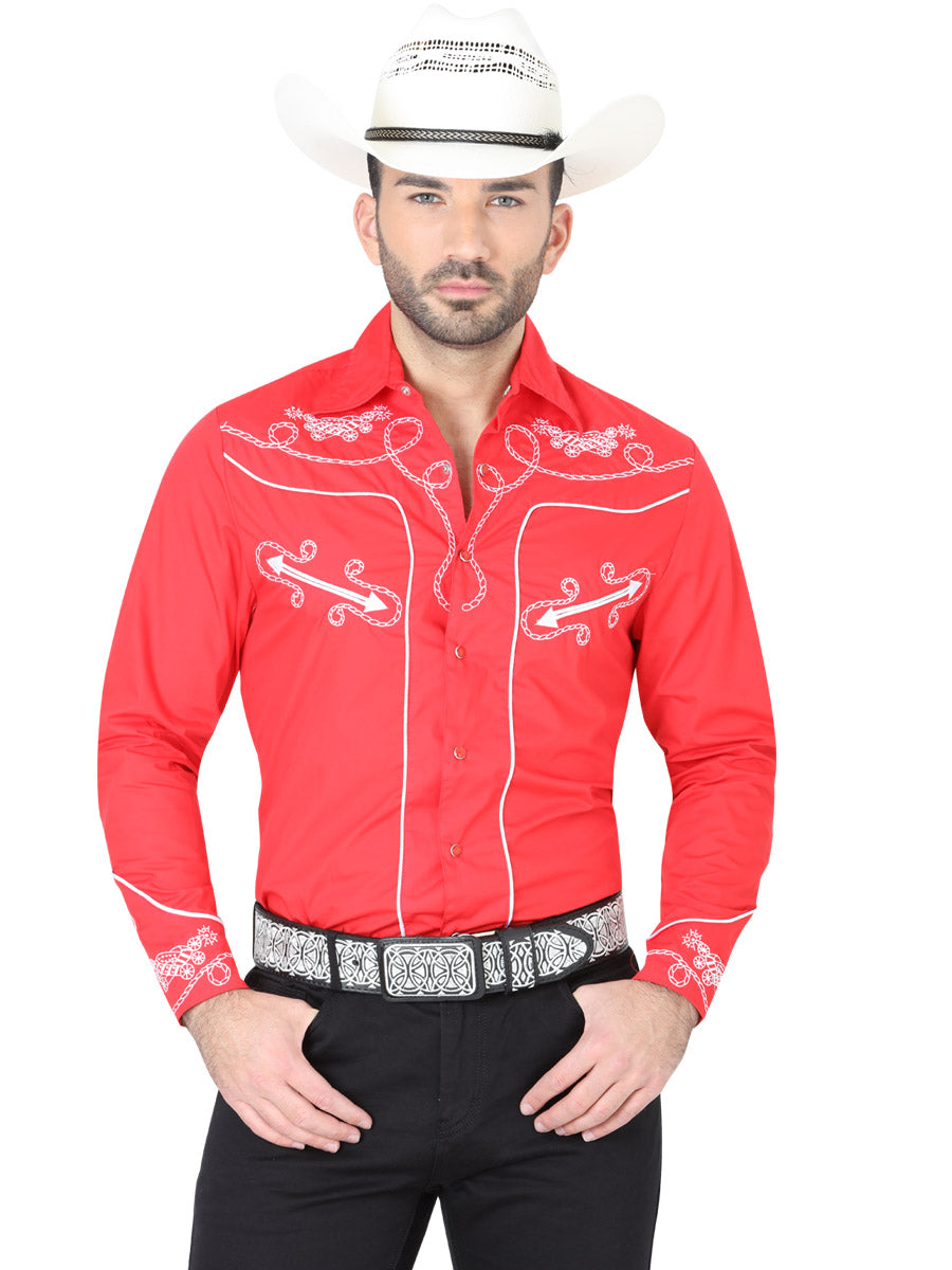 Camisa Vaquera Manga Larga El General S2018-10C 60% Algodón 40% Poliester Rojo 41947