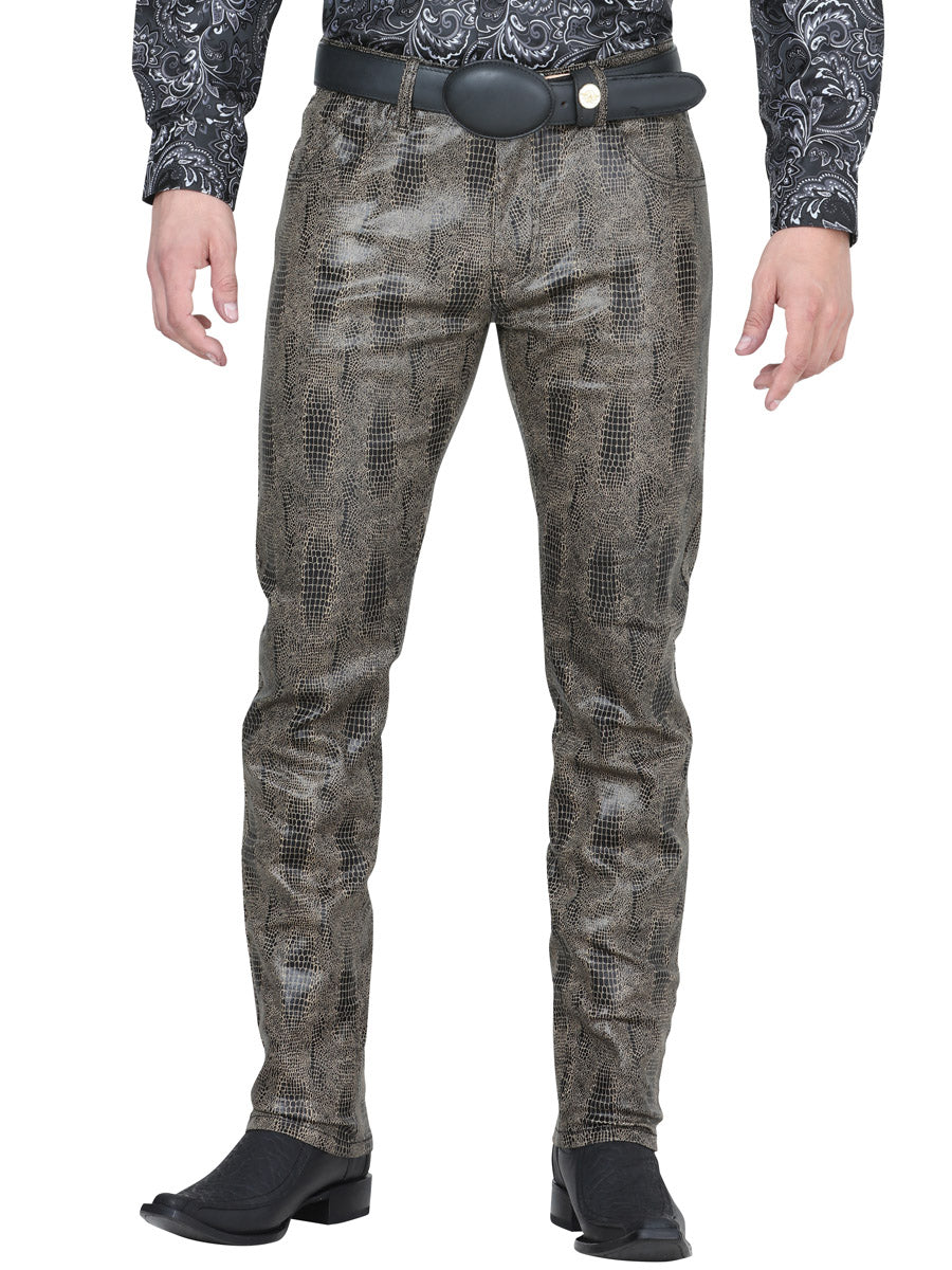 Pantalon El Senor De Los Cielos Serpiente 97% Algodon 3% Spandex Kakhi 42109