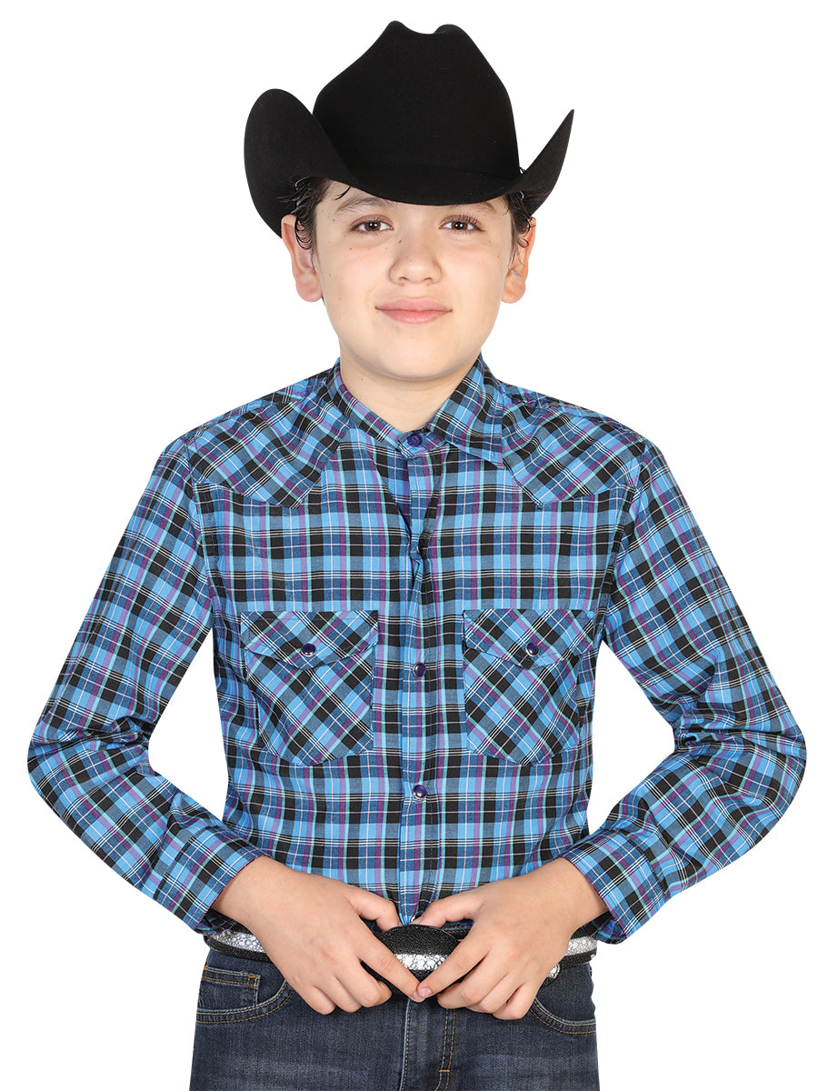 Camisa Vaquera Para Nino El General 2019-48 55% Algodón 45%Polyester Azul Rey 42320