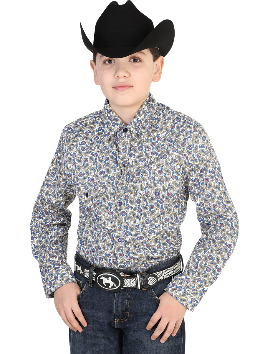 Camisa Vaquera Para Nino El General 2019-69 55% Algodón 45%Polyester Blanco/Azul 42459