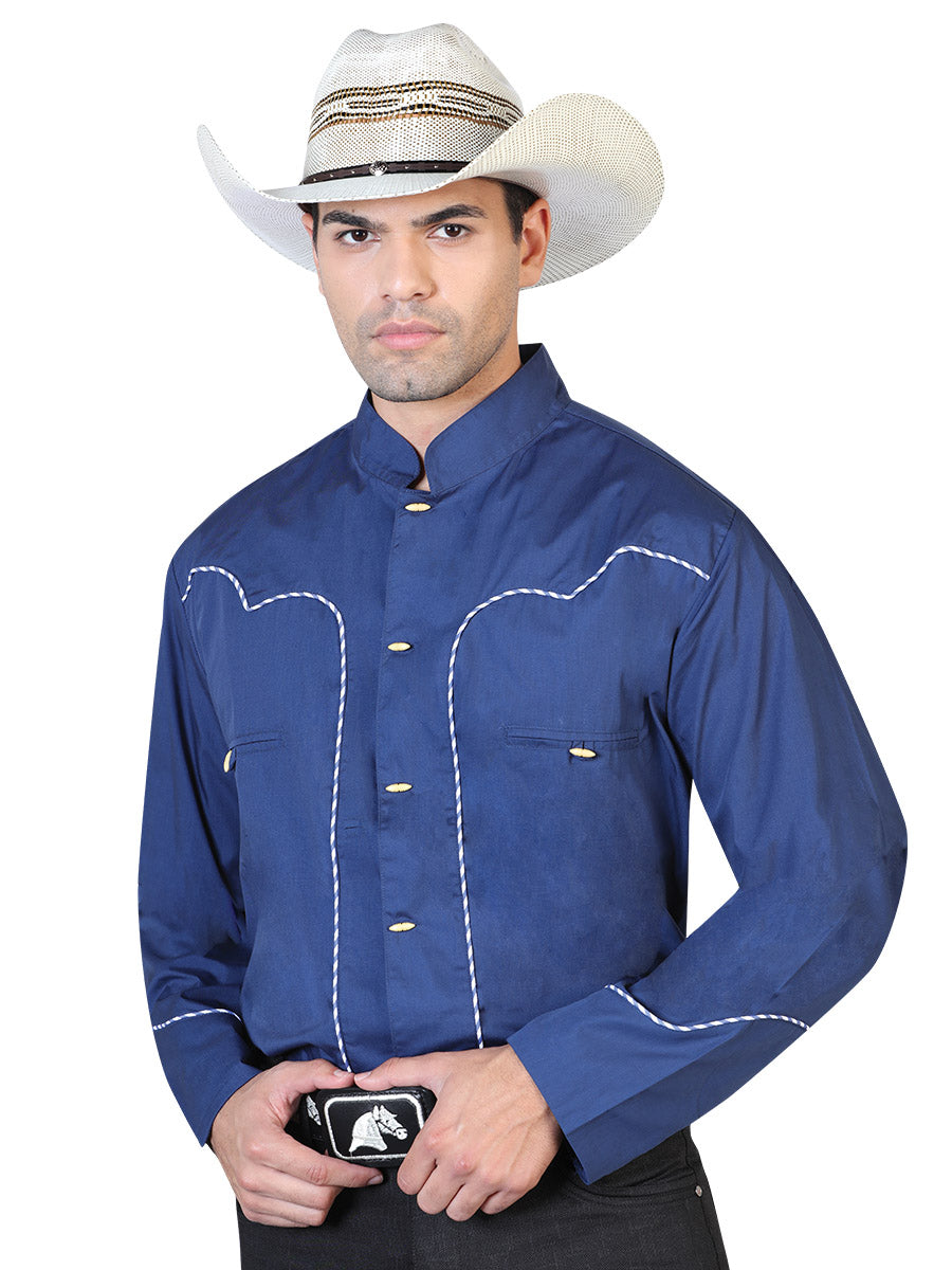Camisa Charra El General 2019-107 55% Algodón 45%poliéster Azul Marino 42532
