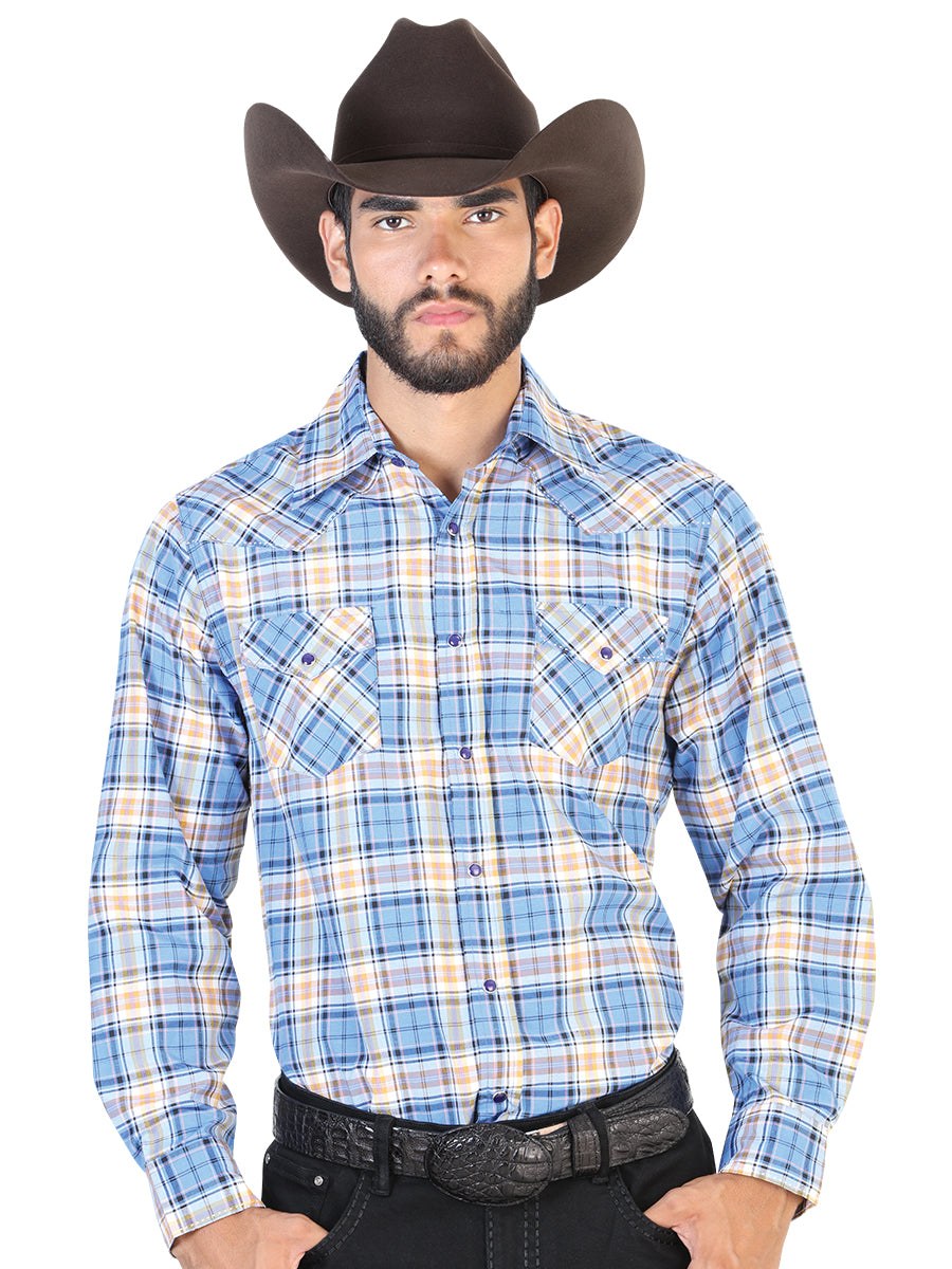 Camisa Vaquera Manga Larga El General 2019-111 55% Algodón 45%Poliéster Azul/Rosa 42542