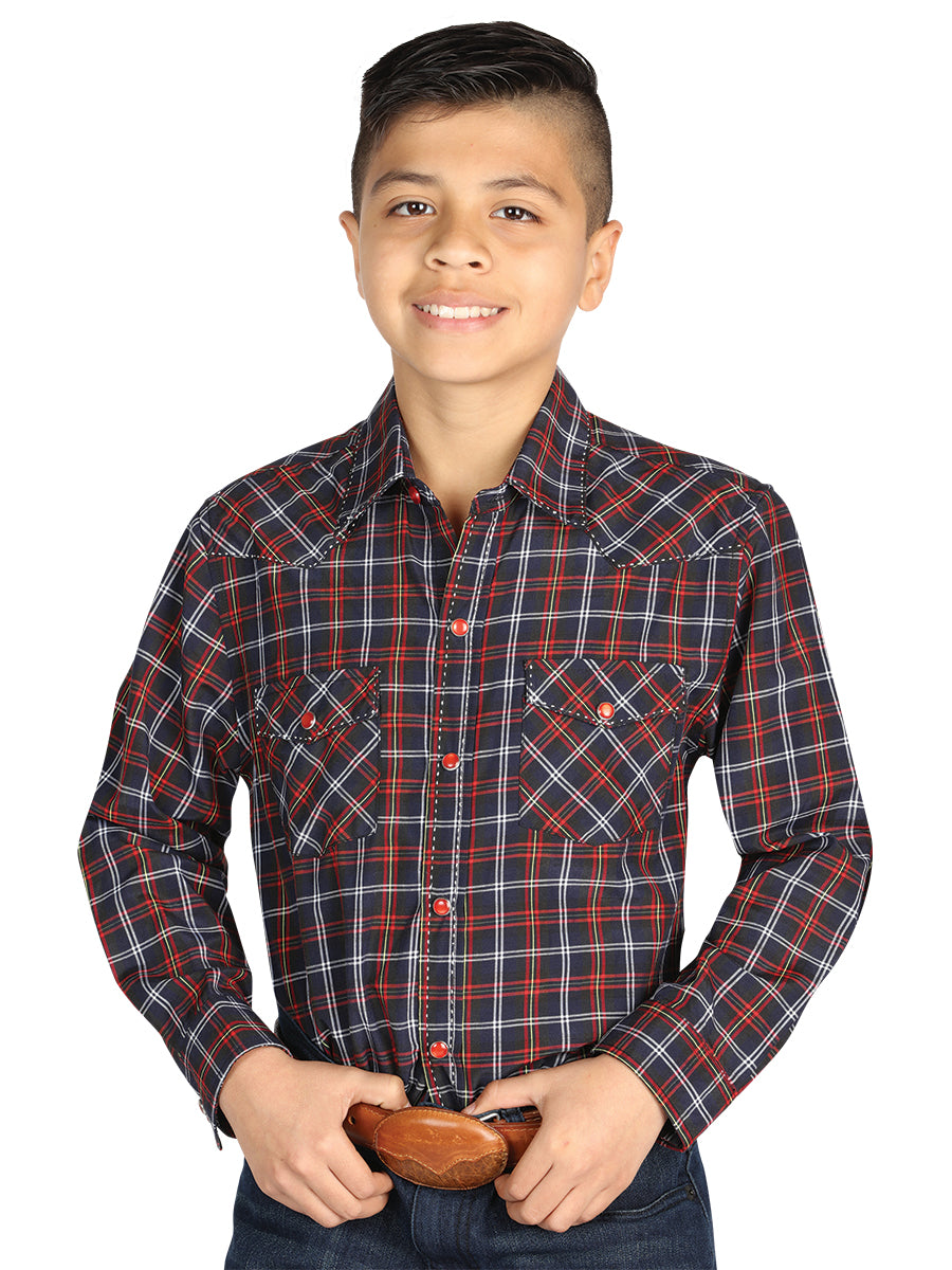 Camisa Vaquera Para Nino El General 2019-153 55% Algodón 45%Polyester Negro/Rojo 42617