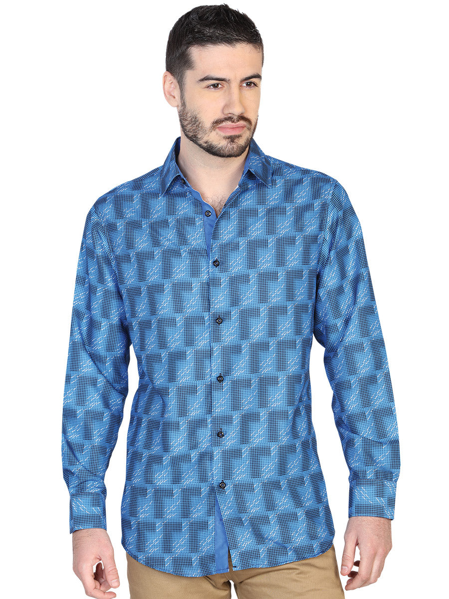 Camisa Casual M/ Larga El Senor De Los Cielos Ea000907 100% Poliéster Azul/Royal 43019