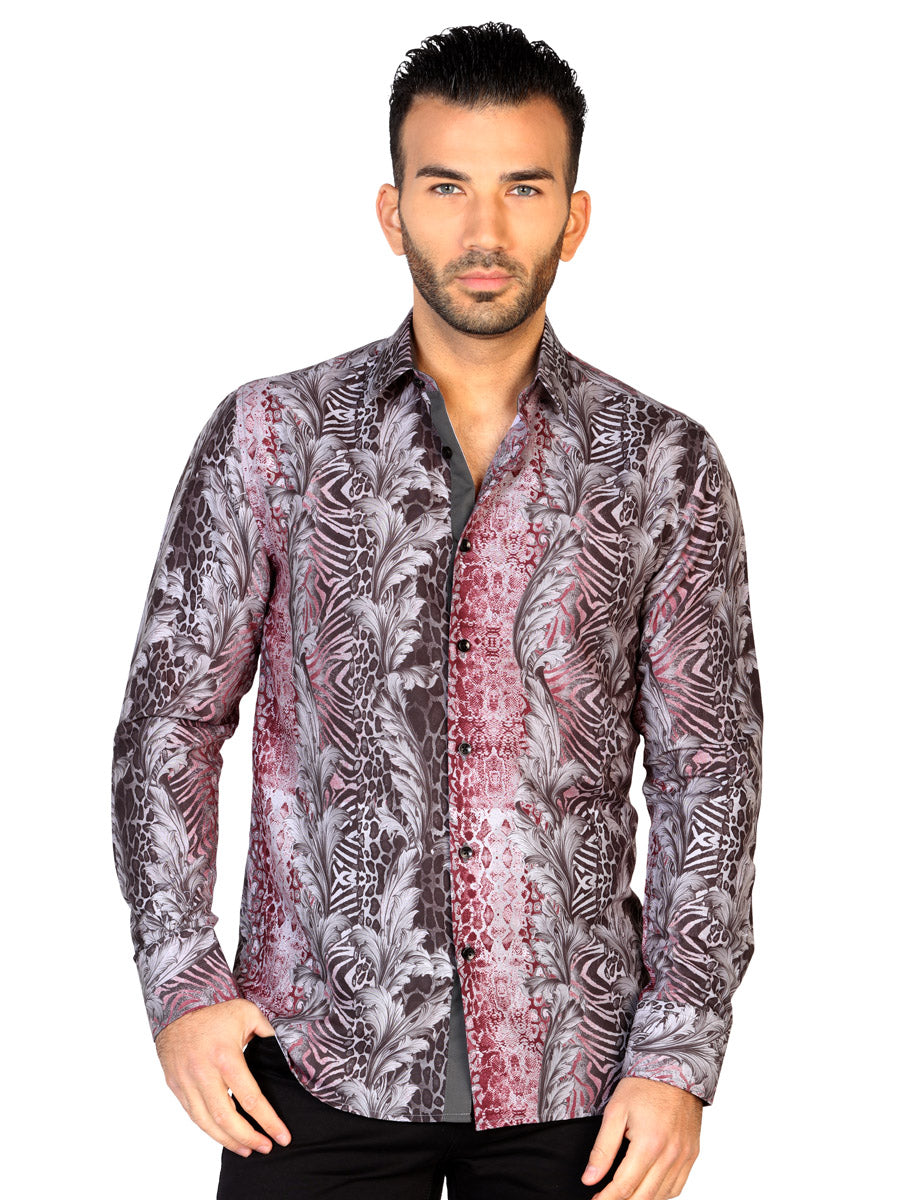 Camisa Casual El General P-07 100% Modal Negro/Vino 43143