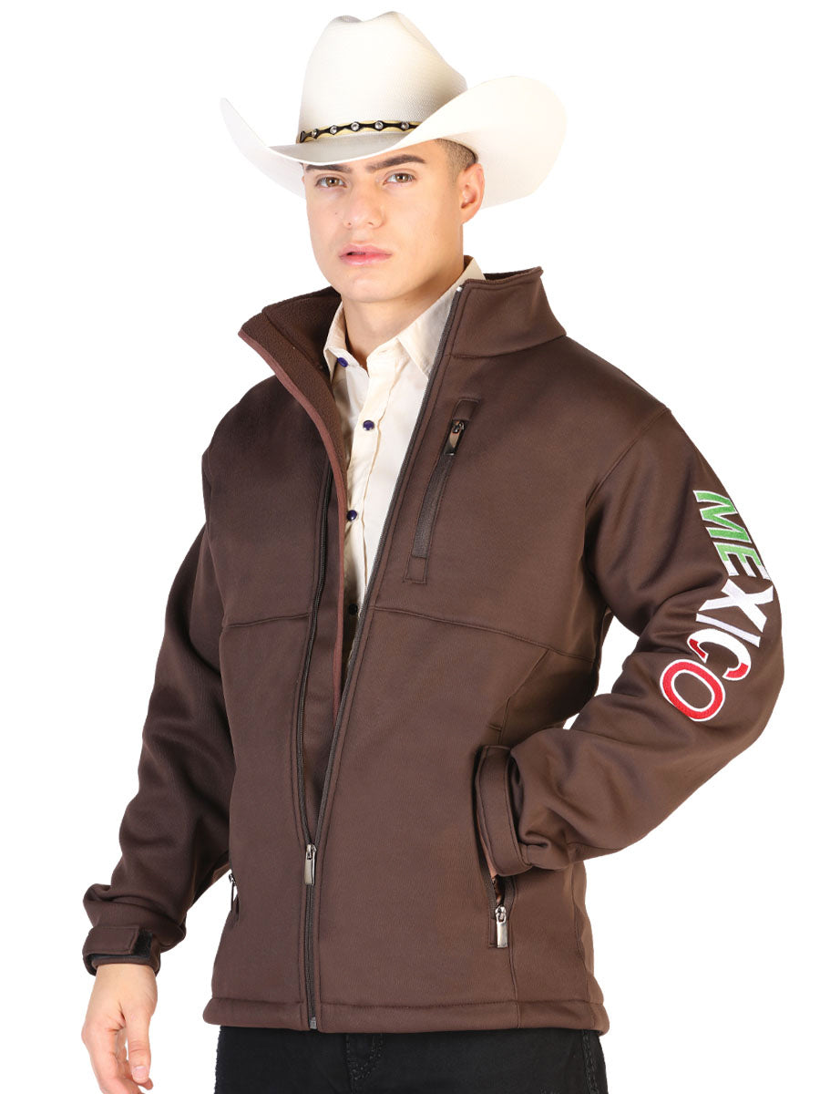 Chamarra El General Polar Bonded Hombre 100% Poliéster Café 43329