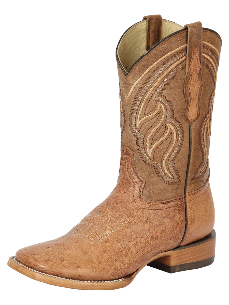 Vaquero Bota Exotic 100 Años Pza-txn-11 Ostrich Belly Brandy Bruciato 43516