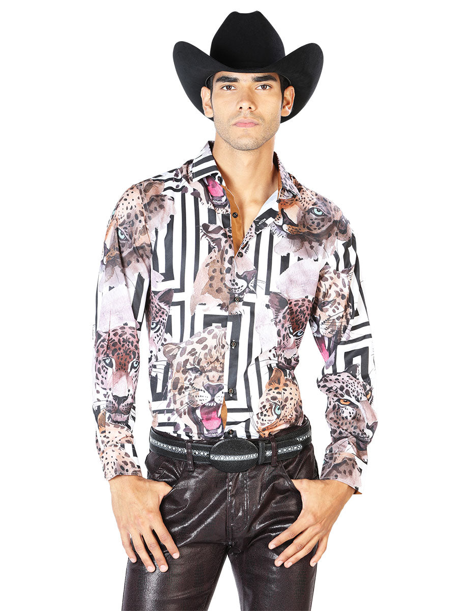 Camisa Casual Manga Larga El Señor De Los Cielos Wh-043 97% Poliéster 3% Elastano Jaguar 43551