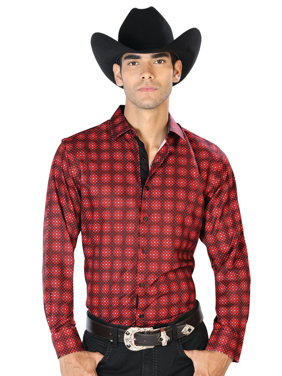 Rojo Casual Casual Manga Larga Camisa 43552