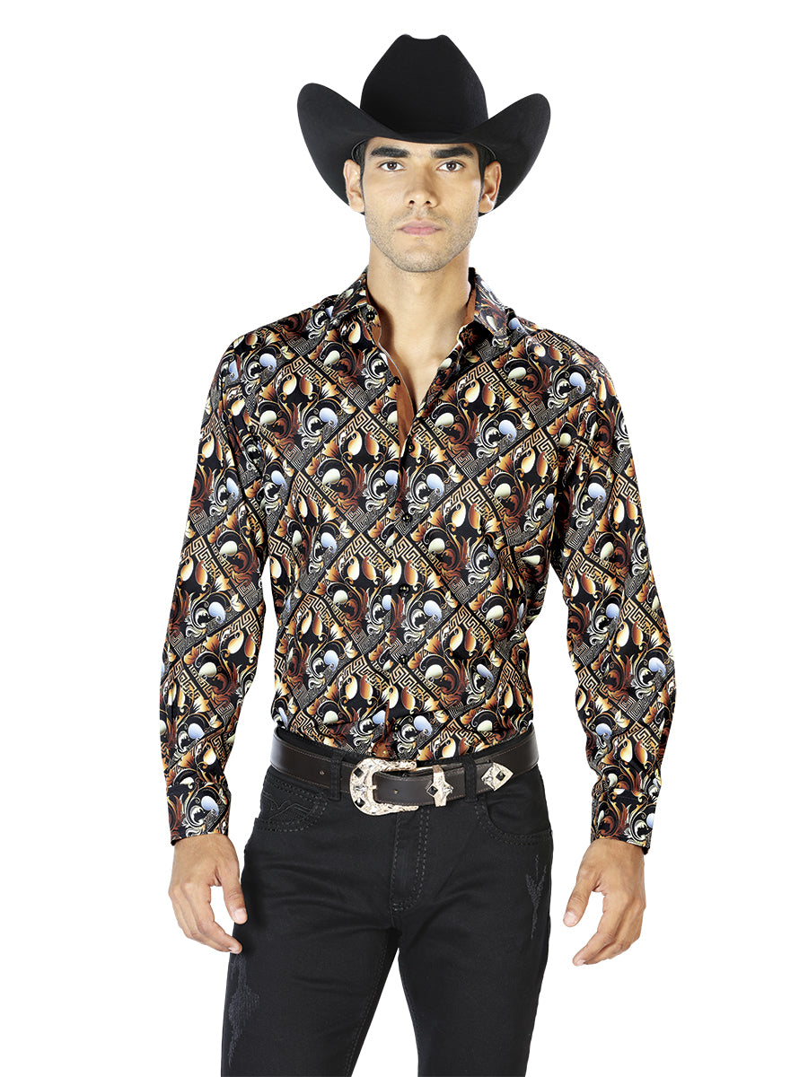 Dorado Casual Manga Larga Camisa 43555