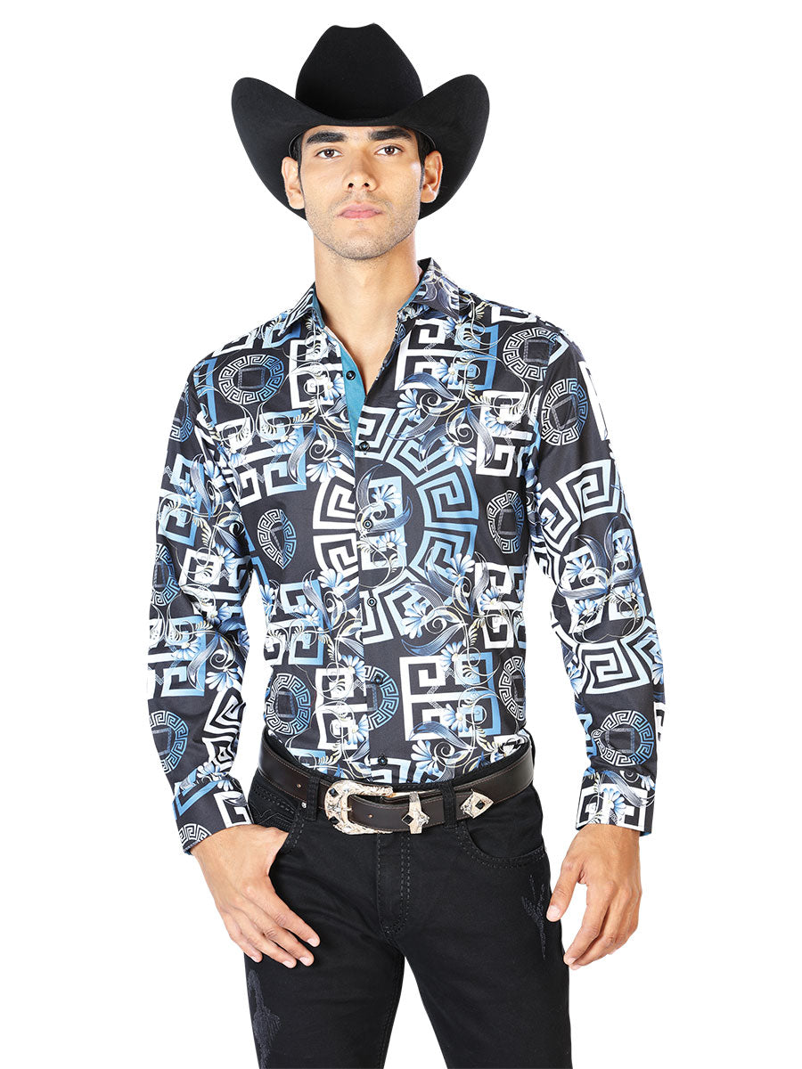 Camisa Casual Manga L El Señor De Los Cielos Wh-115 97% Poliéster 3% Elastano Azul Marino 43558
