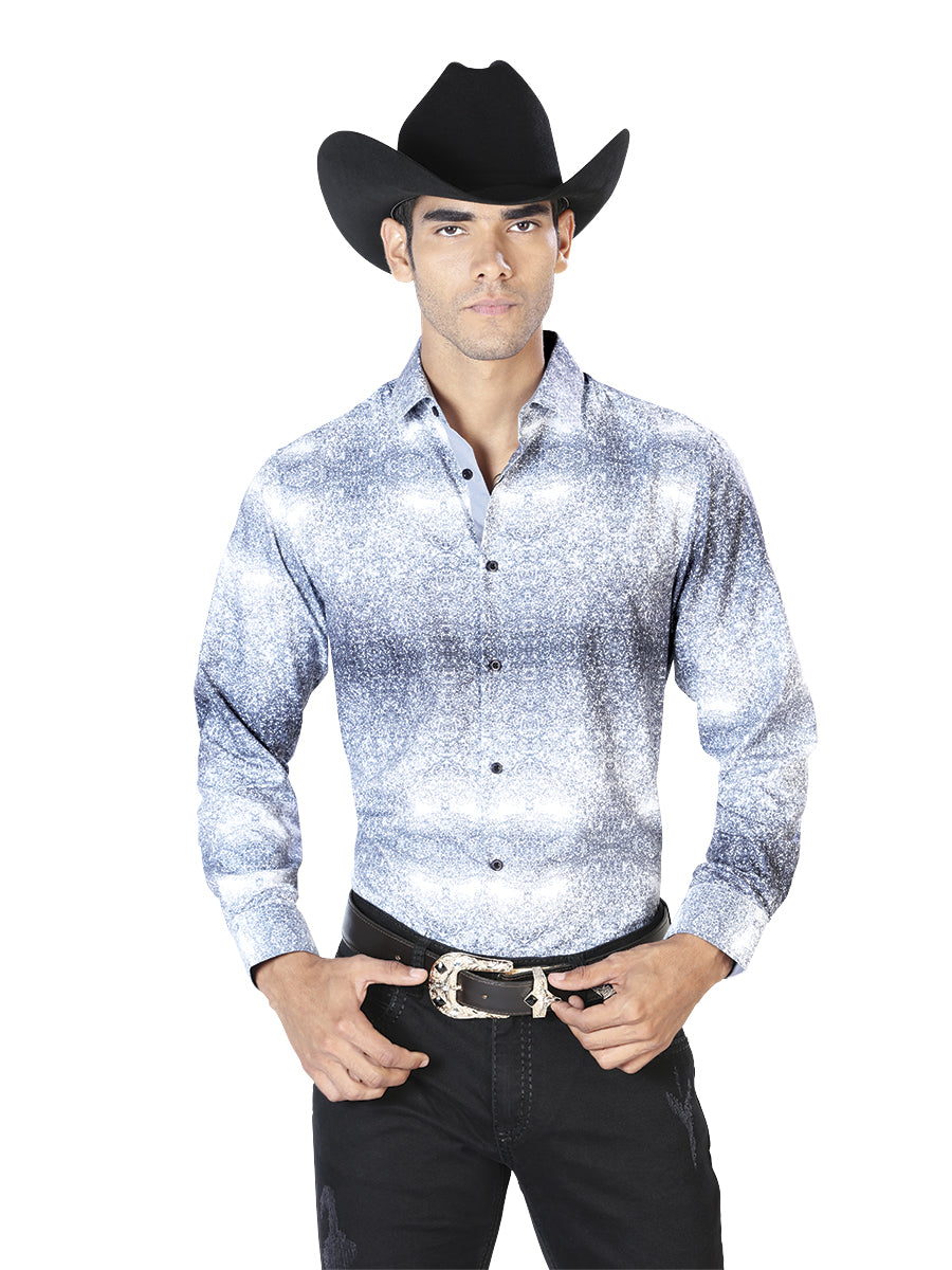 Camisa Casual Manga L El Señor De Los Cielos Wh-004 97% Poliester 3% Elastano Gris 43562