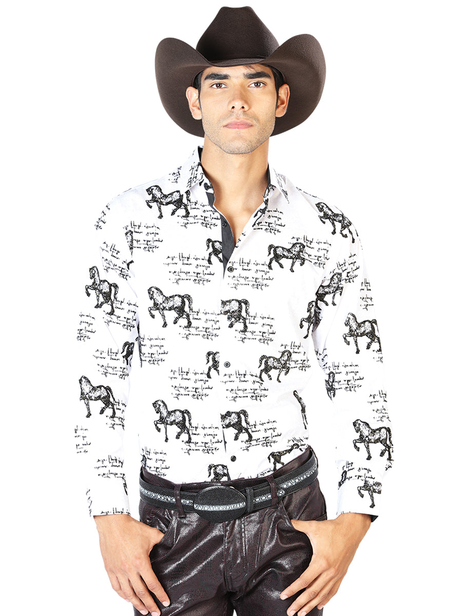 Camisa Casual Manga L El Señor De Los Cielos Wh-026 97% Poliéster 3% Elastano Blanco 43597