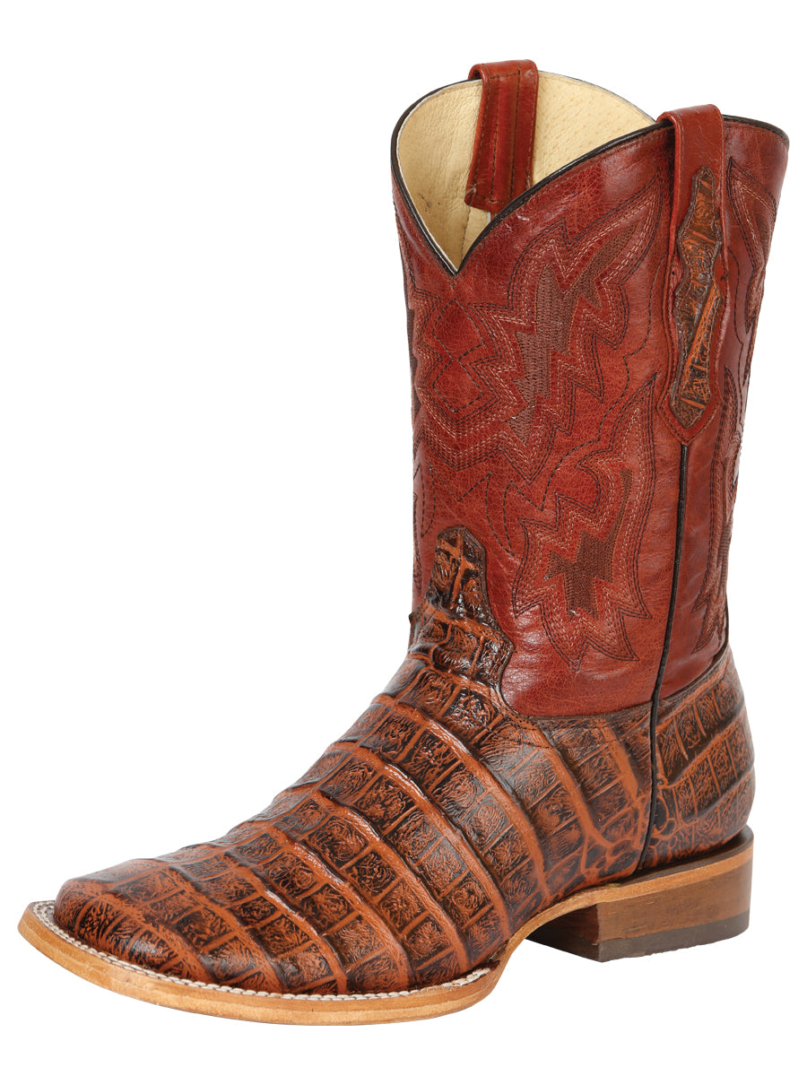 Vaquero Bota Print 100 Años 100-txn-19 Caiman Belly Brandy 43630