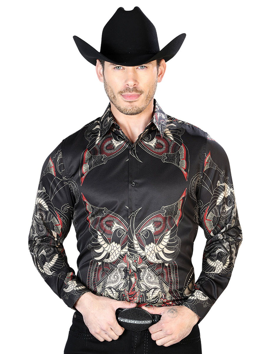 Negro Casual Manga Larga Camisa 43669