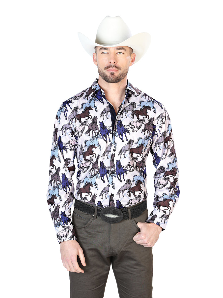Camisa Casual Manga L El Señor De Los Cielos 194111 95% Poliester 5% Elastano Taupe 43692