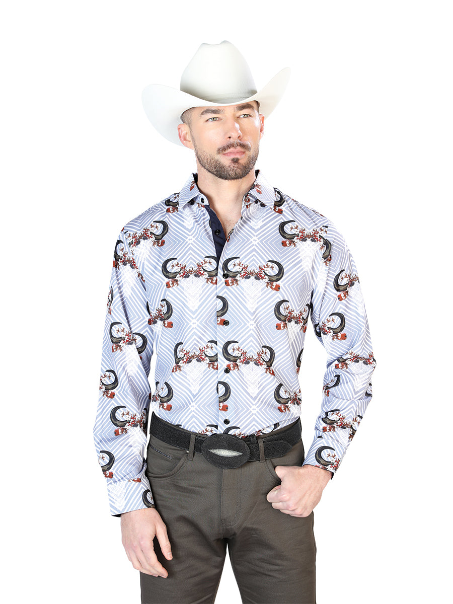 Gris y Negro Casual Manga Larga Camisa 43693