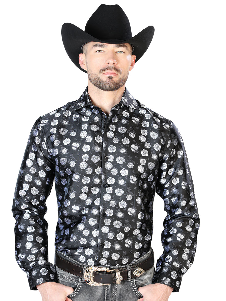 Camisa Casual Manga Larga El Señor De Los Cielos 210838 100% Microfibra (Poliéster) Negro/Blanco Prim 43710