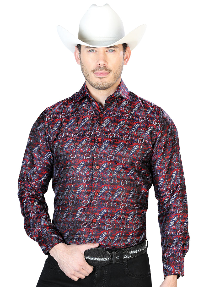 Casual Camisa L/ Manga El Señor De Los Cielos 2108039 100% Microfiber (Poliéster) Rojo/Azul 43711