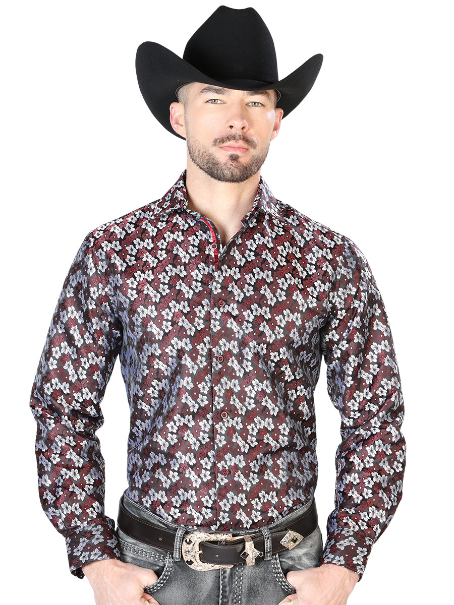 Casual Camisa L/ Manga El Señor De Los Cielos 2108041 100% Microfiber (Poliéster) Mamey 43713