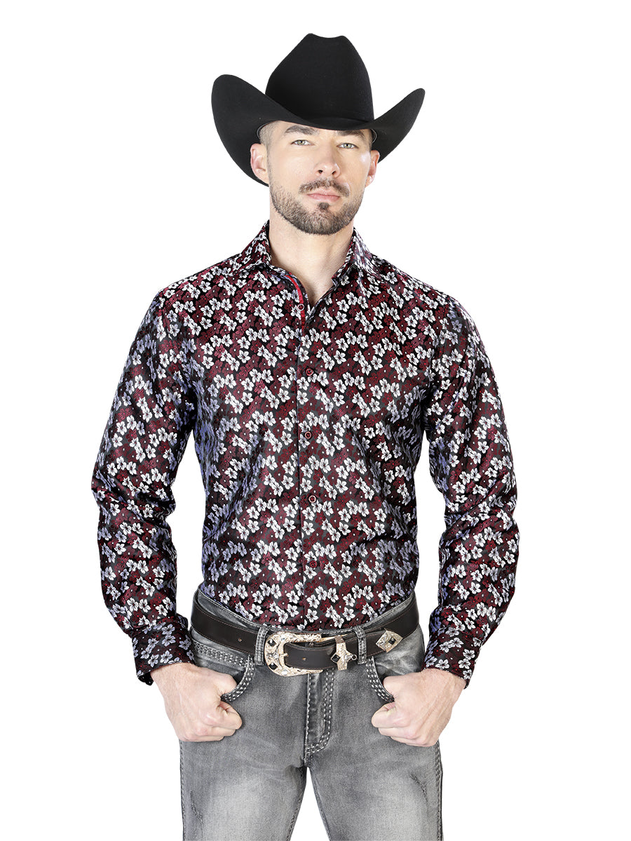 Casual Camisa L/ Manga El Señor De Los Cielos 2108041 100% Microfiber (Poliéster) Mamey 43713