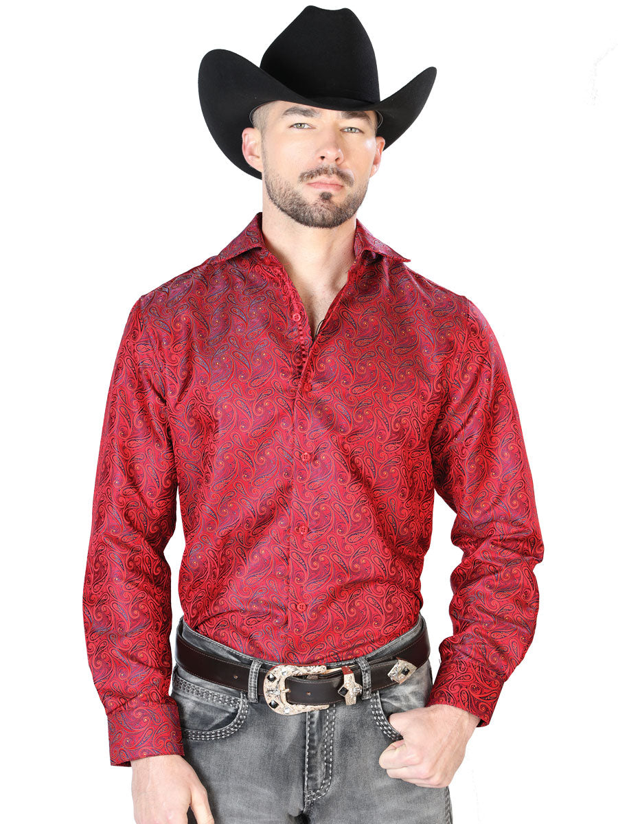 Camisa Casual Manga Larga El Señor De Los Cielos 2108002 100% Microfibra (Poliéster) Malva/Print 43740