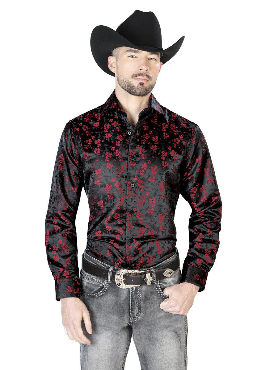Camisa Casual Manga L El Señor De Los Cielos 2108004 100% Microfibra (Poliéster) Negro/Rojo 43742