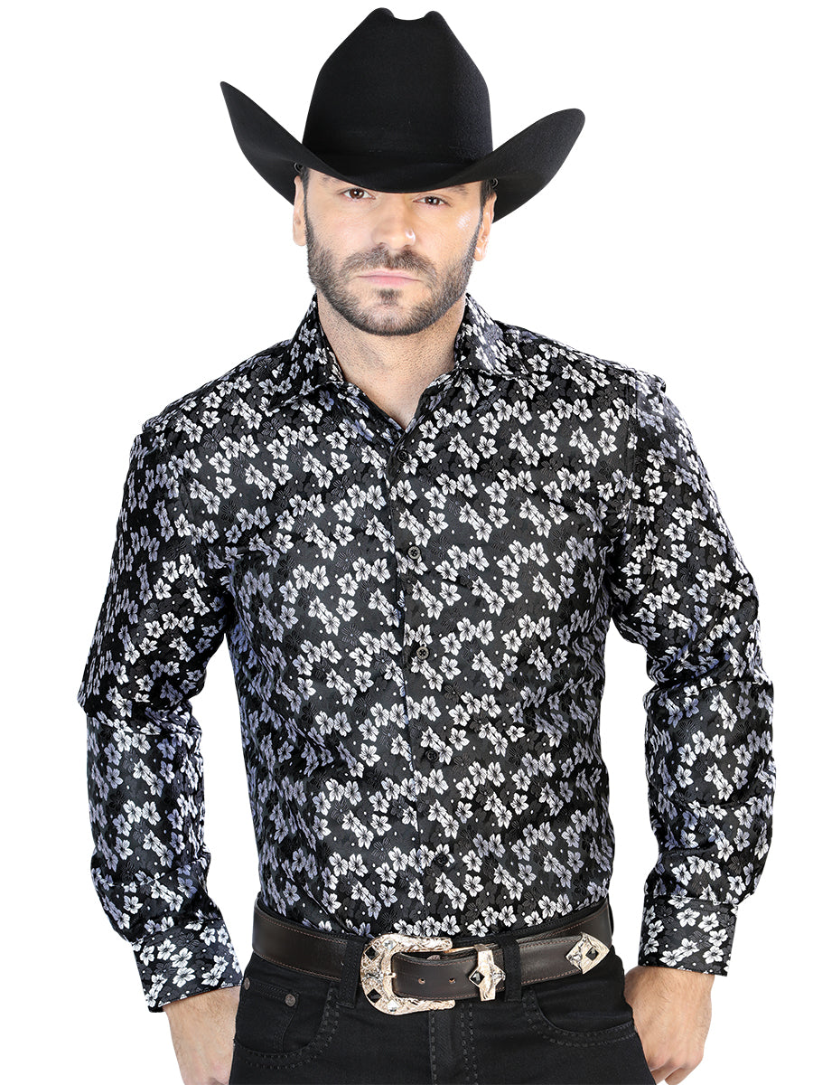 Casual Camisa L/ Manga El Señor De Los Cielos 2108006 100% Microfiber (Poliéster) Negro 43744