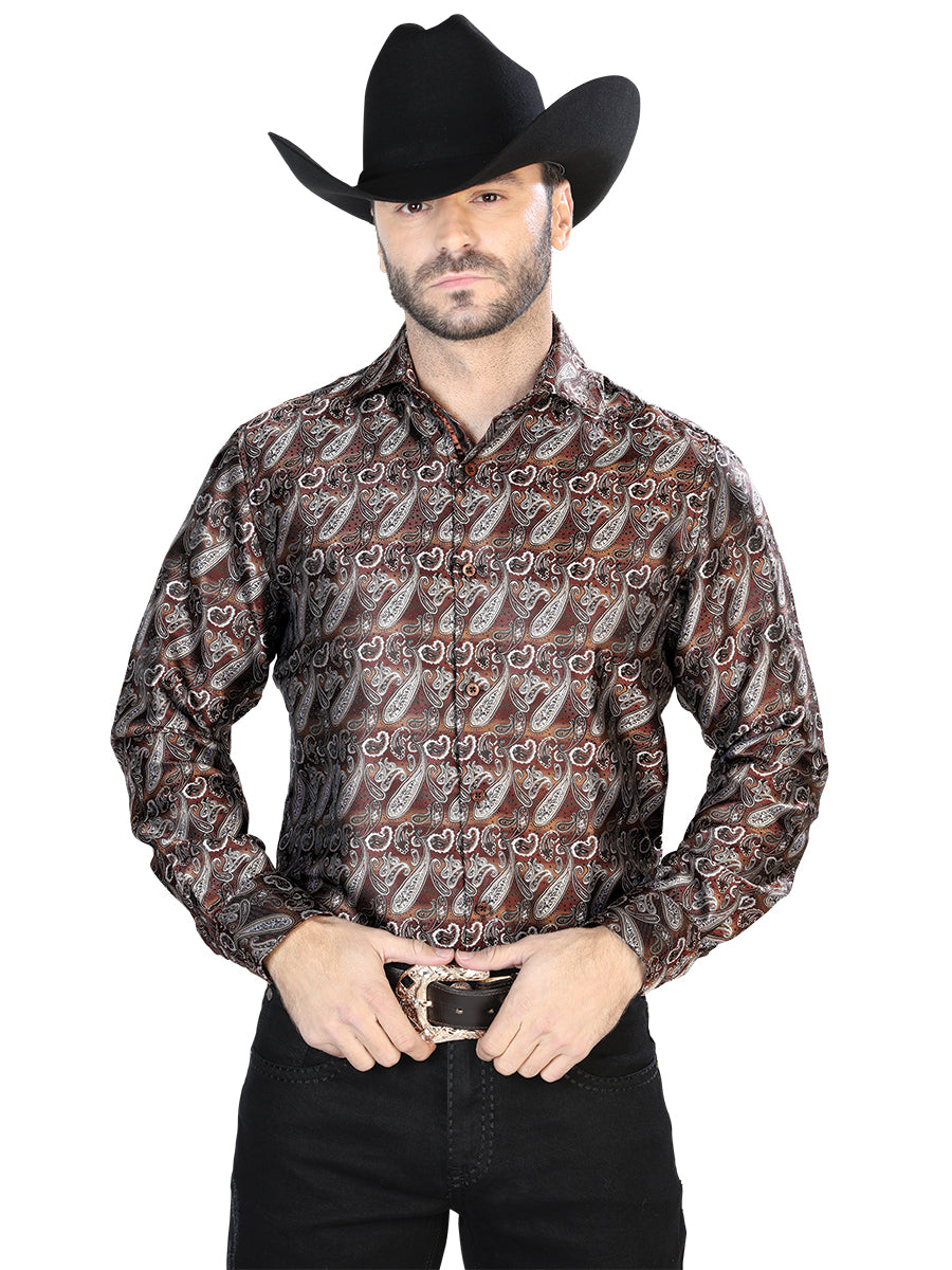 Camisa Casual Manga Larga El Señor De Los Cielos 2108013 100% Microfibra (Poliéster) Marrón 43751