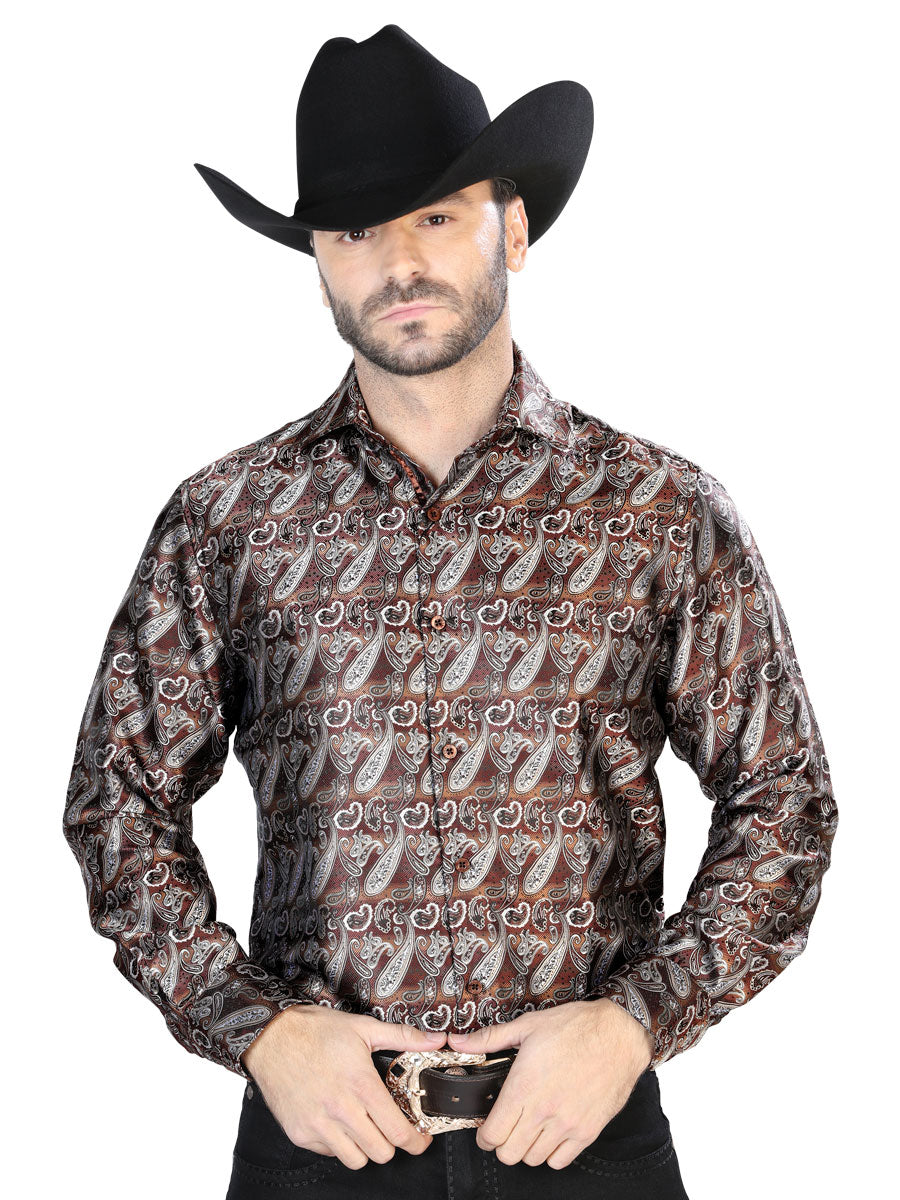 Camisa Casual Manga Larga El Señor De Los Cielos 2108013 100% Microfibra (Poliéster) Marrón 43751