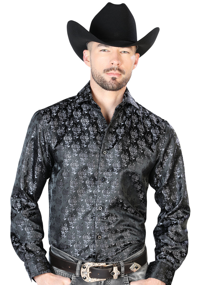 Camisa Casual Manga L El Señor De Los Cielos 2108015 100% Microfibra (Poliéster) Negro 43753