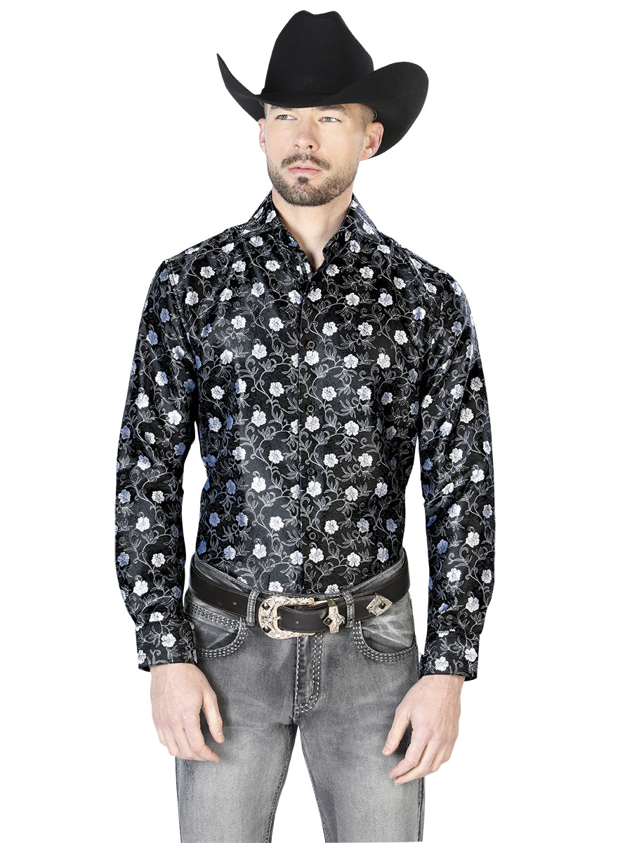 Camisa Casual Manga L El Señor De Los Cielos 2108019 100% Microfibra (poliéster) Negro 43757