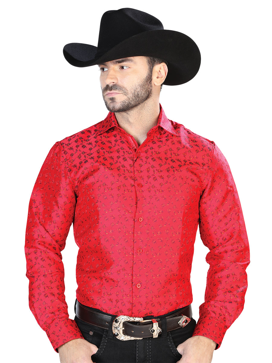Camisa Casual Manga Larga El Señor De Los Cielos 2108027 100% Microfibra (Poliéster) Rojo 43765