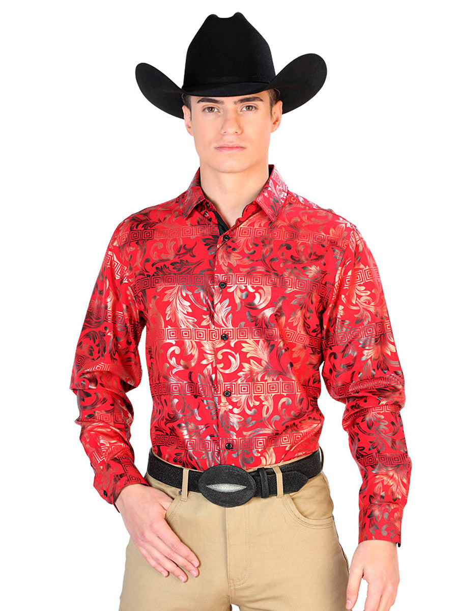 Camisa Casual Manga L El Señor De Los Cielos Wh7-200 97% Poliéster 3% Elastano Vino 43796