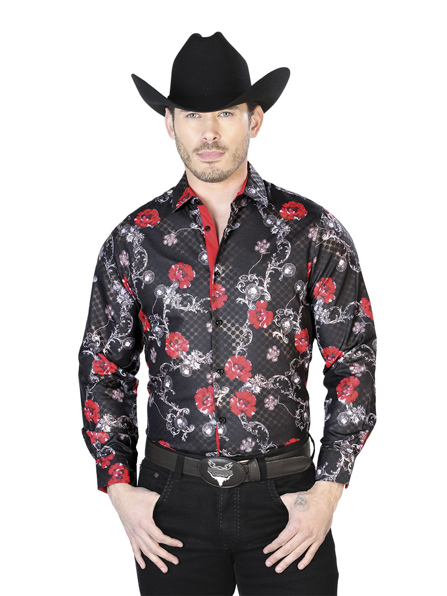 Negro Casual Manga Larga Camisa 43809