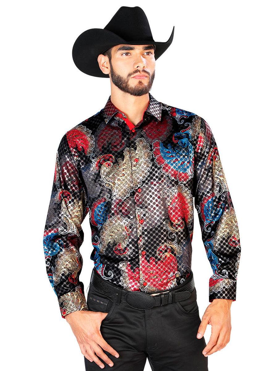 Camisa Casual Manga Larga El Señor De Los Cielos Wh7-016 97% Poliéster 3% Elastano Negro 43836