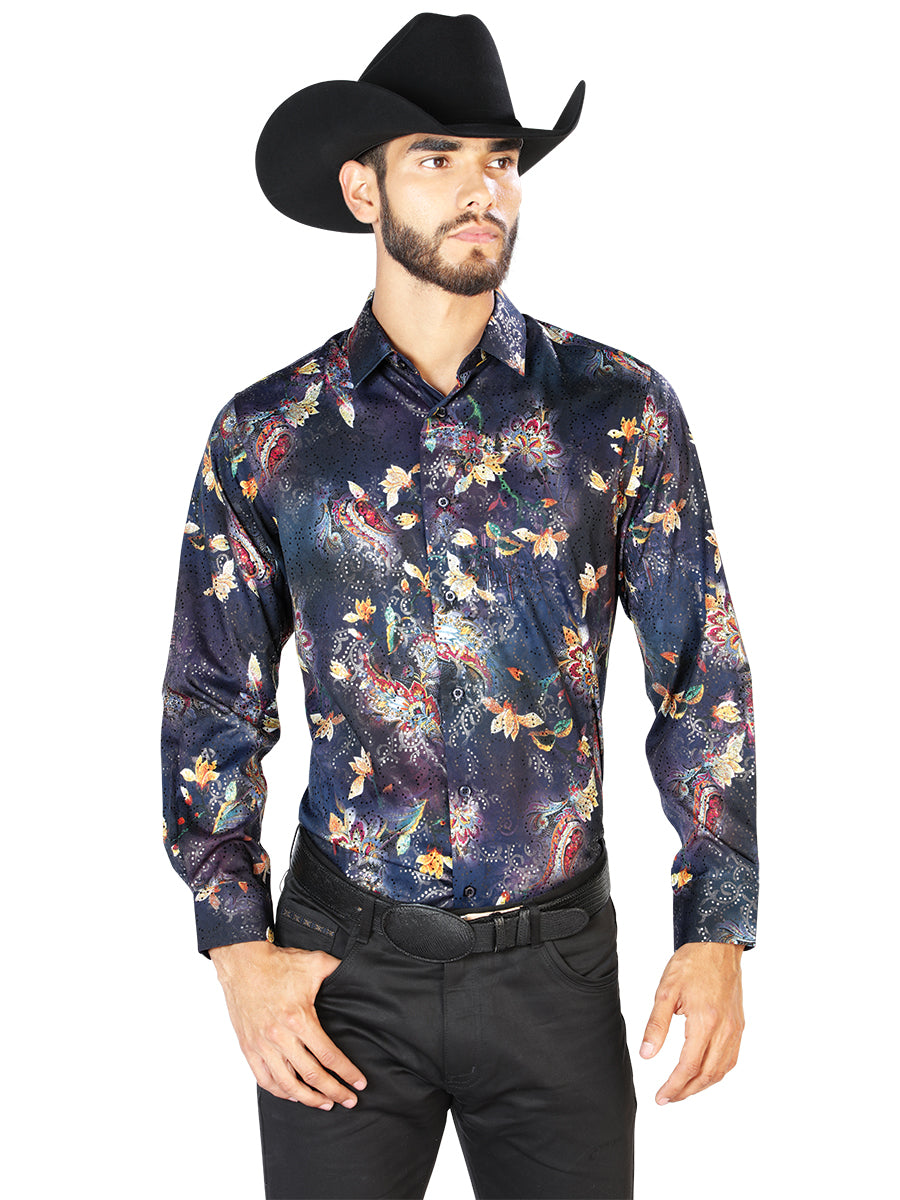 Negro Casual Manga Larga Camisa 43841