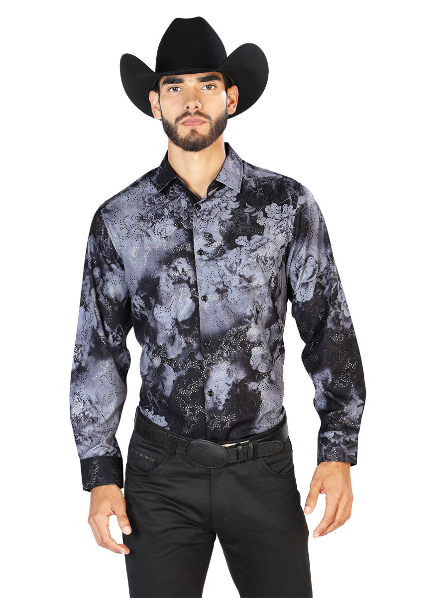 Camisa Casual Manga Larga El Señor De Los Cielos Wh7-013 97% Poliéster 3% Elastano Negro 43849