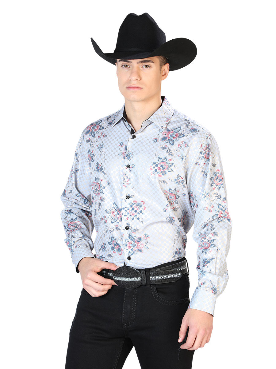 Gris Casual Manga Larga Camisa 43872