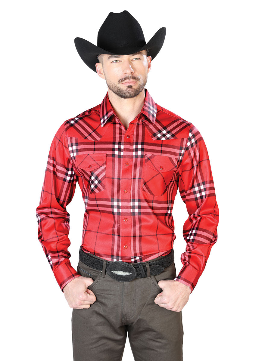 Rojo Casual Manga Larga Camisa 43925