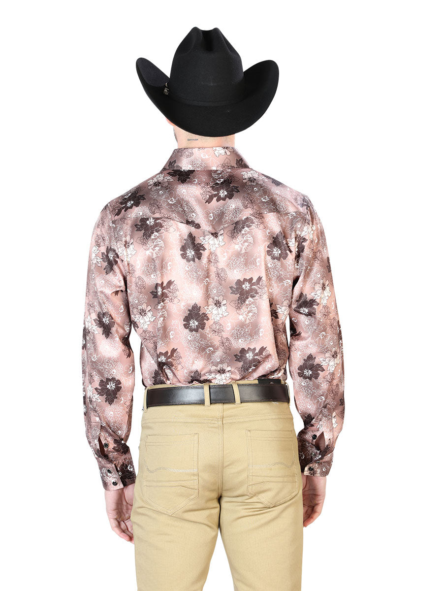 Camisa Casual Manga Larga El Señor De Los Cielos 32 97%Poliéster 3%Lycra Marrón Claro 43947