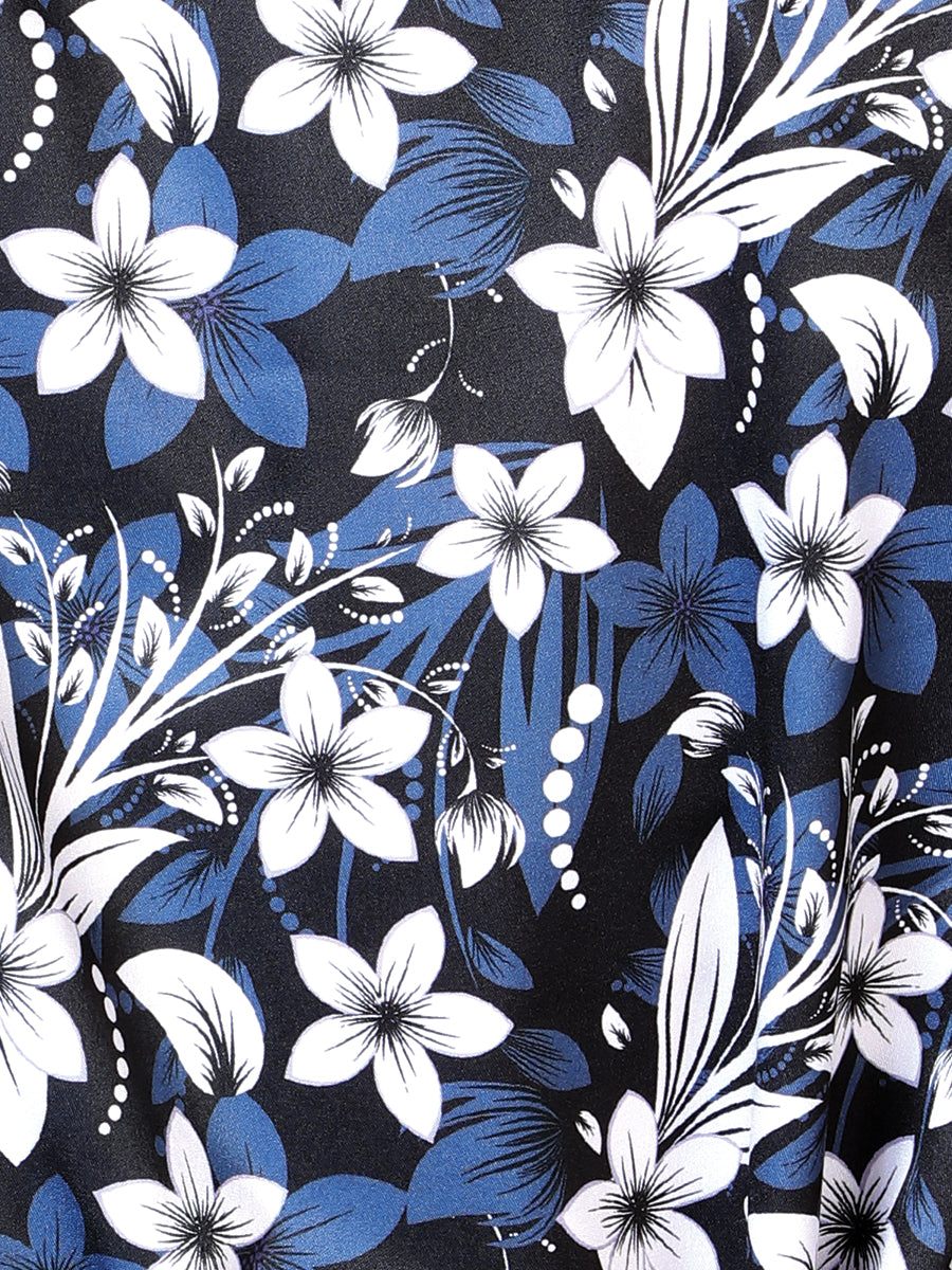 Camisa Casual Manga Larga El Señor De Los Cielos 39 97%Poliéster 3%Lycra Flor Negra 43954