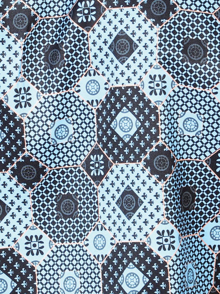 Camisa Casual Manga Larga El Señor De Los Cielos 48 97%Poliéster 3%Lycra Estampado Azul 43963